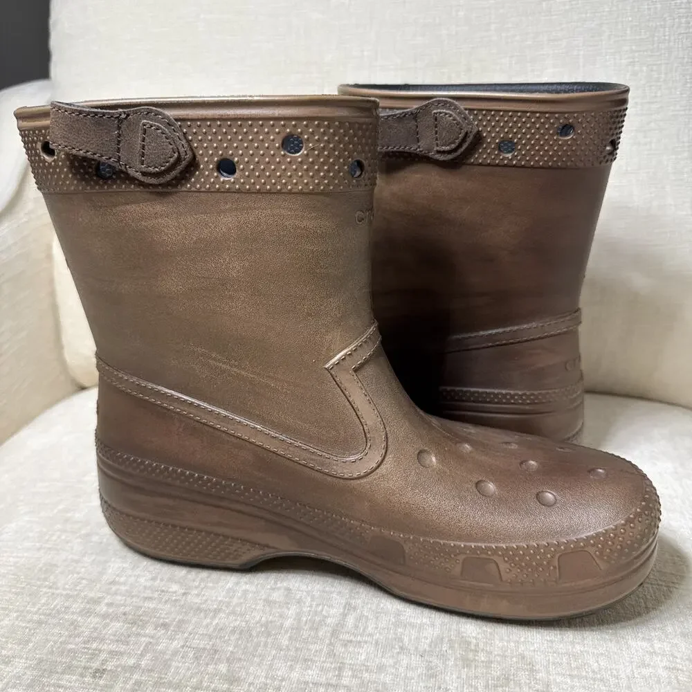 Huckberry x Crocs Classic Western Boot Brown, Size Men 8 Women’s 10 NWOT